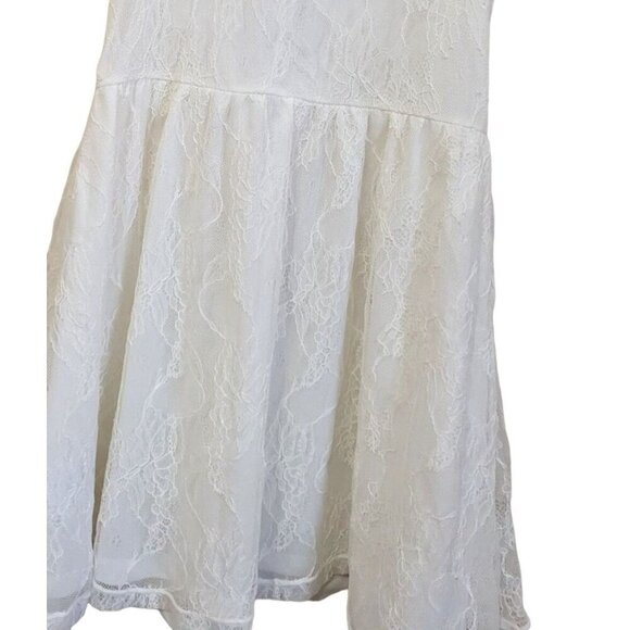 H & M Divided White Lace Party cocktail exposed zipper size S sleeveless  mini - Picture 5 of 7